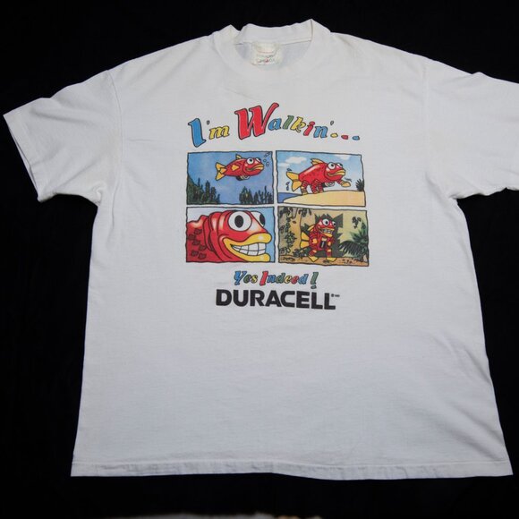 Vintage Duracell “I’m Walkin’ Yes Indeed!” Graphic T-Shirt – Size Large - Picture 2 of 5